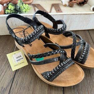 Daisy Fuentes Black Sandals for Women 7.5